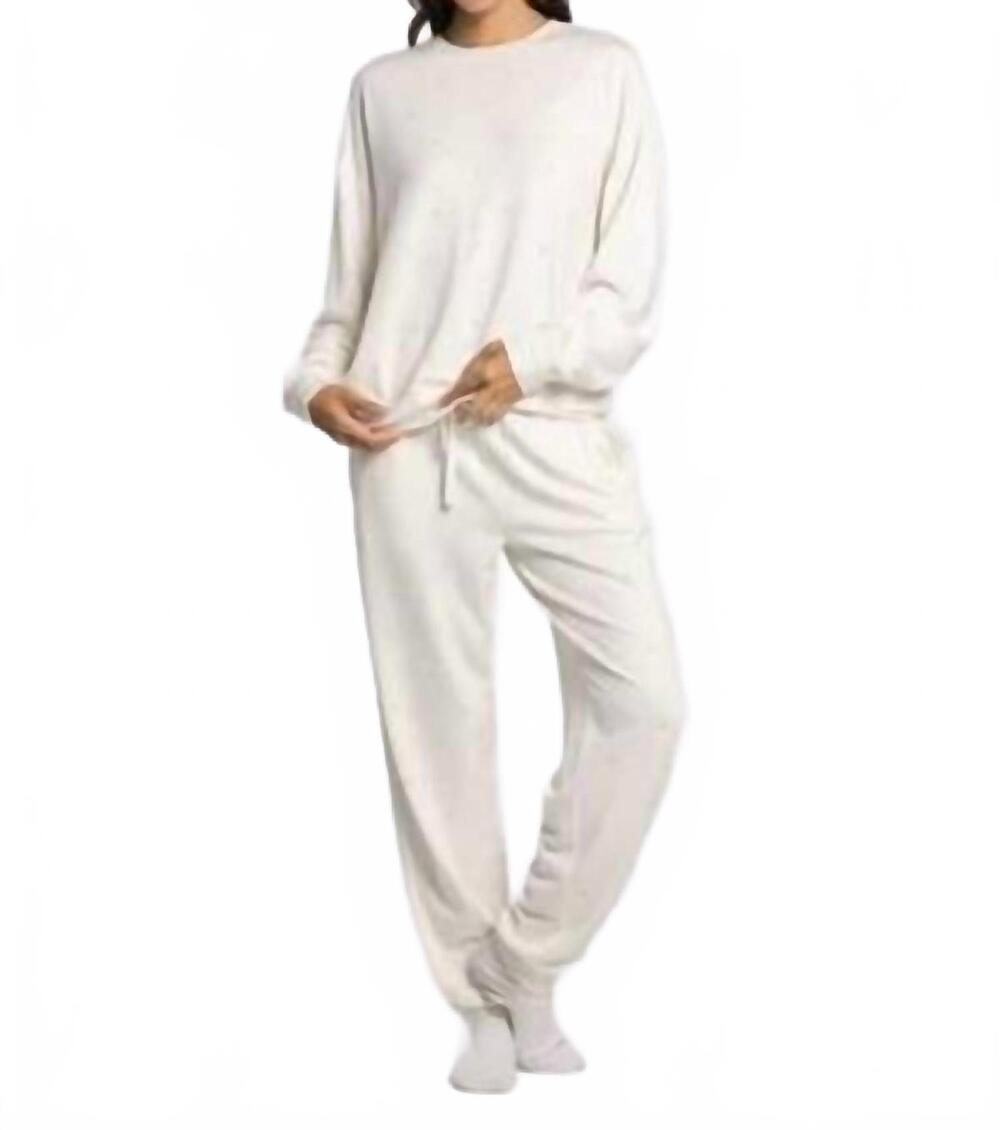 NEW THREAD & SUPPLY belle long sleeve pajama set in ivory